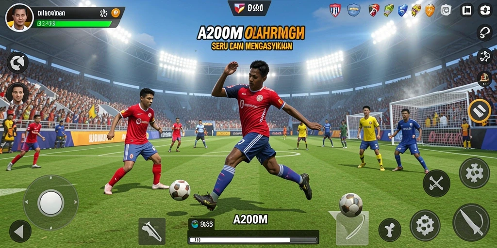 Tampilan menarik dari gameplay A200M yang penuh aksi olahraga.
