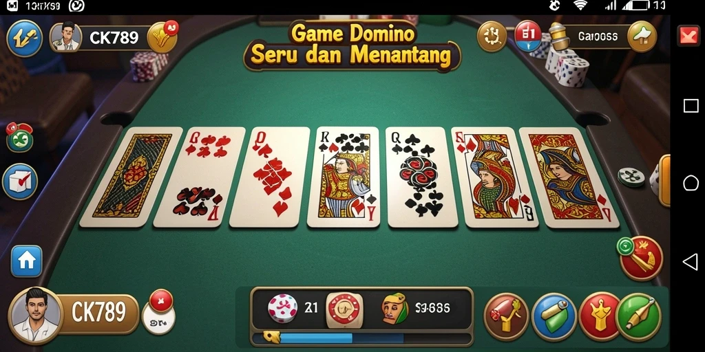 Tangkapan layar CK789 menunjukkan aksi seru permainan Domino.