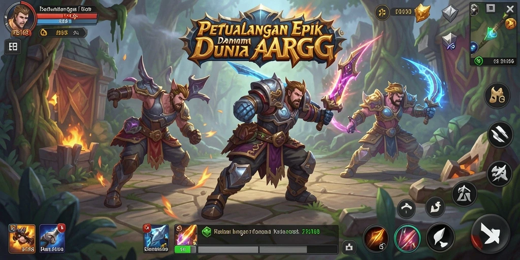 Tampak proporsi pertempuran seru dalam gameplay ARPG FB168.
