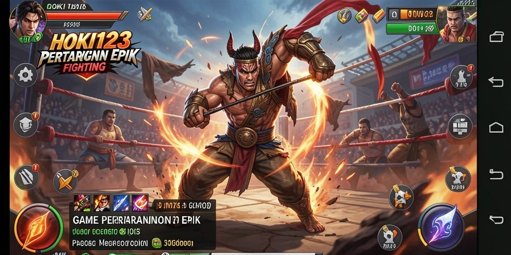 Tampilan gameplay seru di HOKI123 saat pertarungan terjadi.