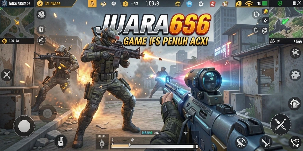 Tangkapan layar menunjukkan aksi menegangkan dalam gameplay JUARA666.