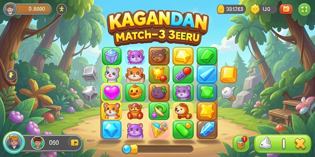 Tampilan gameplay seru KAGANDAN yang penuh warna.