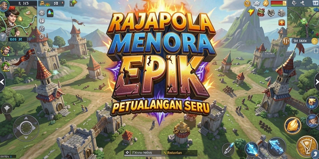 Screenshot menampilkan aksi menara pertahanan dalam game RAJAPOLA.