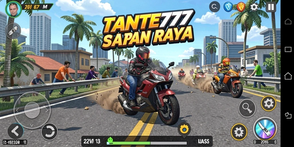 Screenshot TANTE777 menampilkan aksi balapan yang mendebarkan.