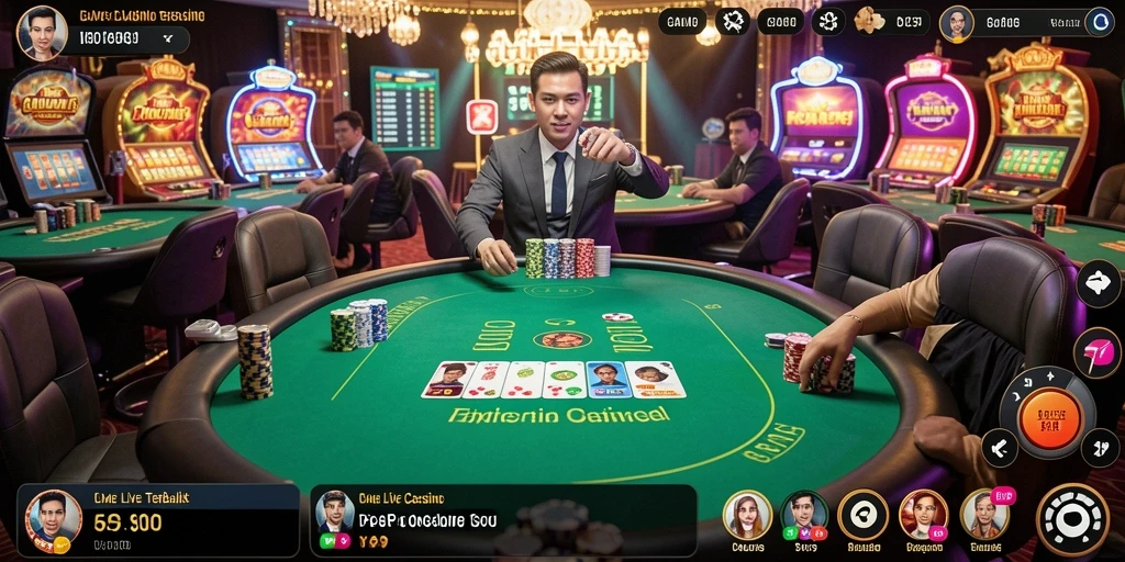 Tampilan gameplay Live Casino yang menarik dan interaktif.