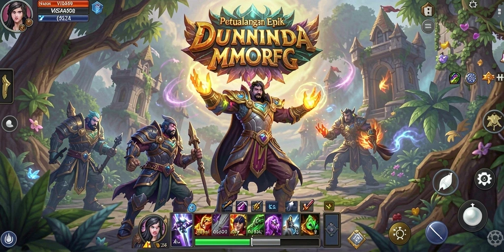 Tangkapan layar gameplay <strong>VISA89</strong> yang menunjukkan pertarungan epik di dunia MMORPG.